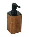 Serro Soap Dispenser Bamboo and Black - BATHROOM - Soap Dispensers and Trays - Soko and Co