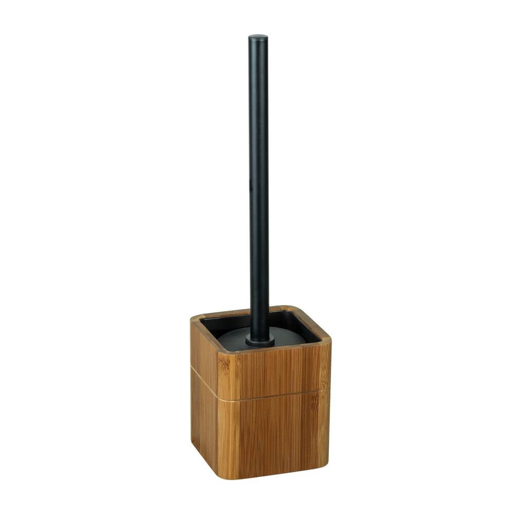 Serro Toilet Brush Holder Bamboo and Black - BATHROOM - Toilet Brushes - Soko and Co