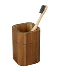 Serro Toothbrush Holder Bamboo and Black - BATHROOM - Toothbrush Holders - Soko and Co