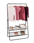 Shiva Deluxe 2 Shelf Clothes Rack Matte Black - WARDROBE - Garment Racks - Soko and Co