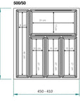 Sky 5 Compartment Custom Fit Cutlery Tray Grey - KITCHEN - Cutlery Trays - Soko and Co