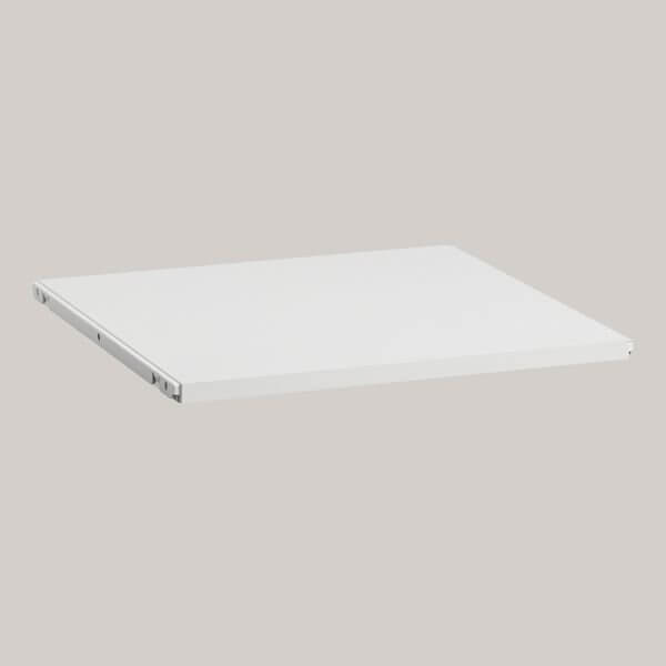 A White Elfa Click In Melamine Shelf