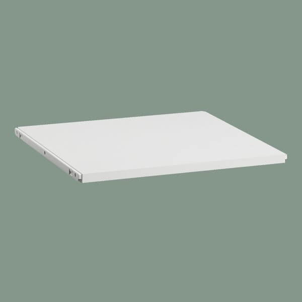 A White Elfa Click In Melamine Shelf