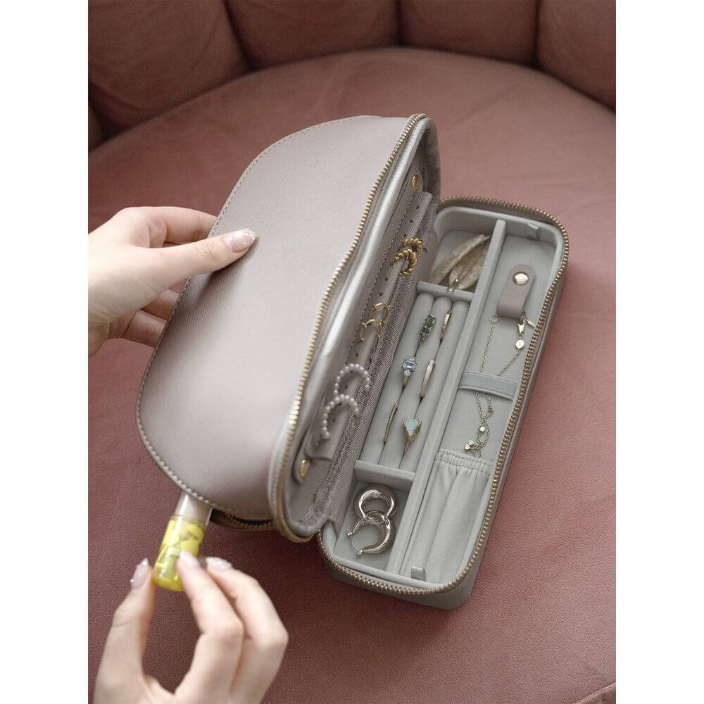 Stackers Jewellery Makeup Bag Taupe - BATHROOM - Makeup Storage - Soko and Co