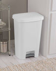 Sterilite StepOn 45L Pedal Kitchen Rubbish Bin White - KITCHEN - Bins - Soko and Co