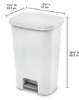 Sterilite StepOn 45L Pedal Kitchen Rubbish Bin White - KITCHEN - Bins - Soko and Co