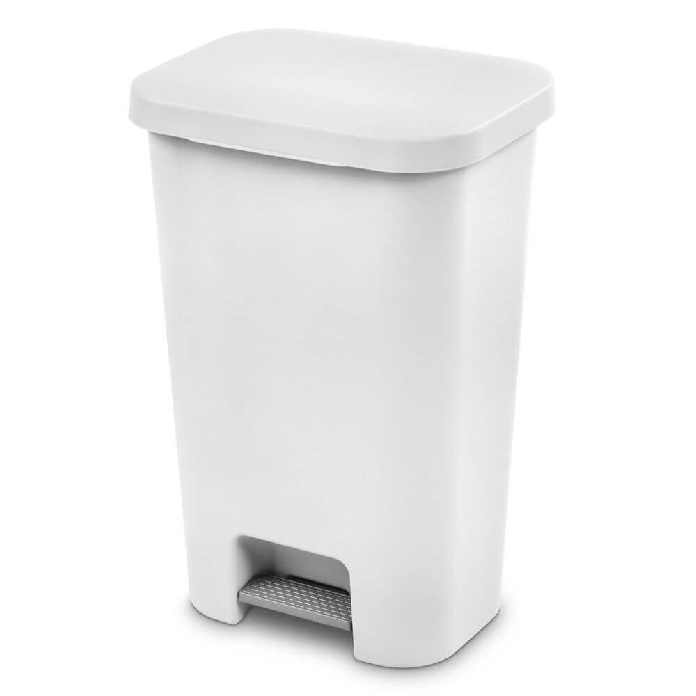 Sterilite StepOn 45L Pedal Kitchen Rubbish Bin White - KITCHEN - Bins - Soko and Co