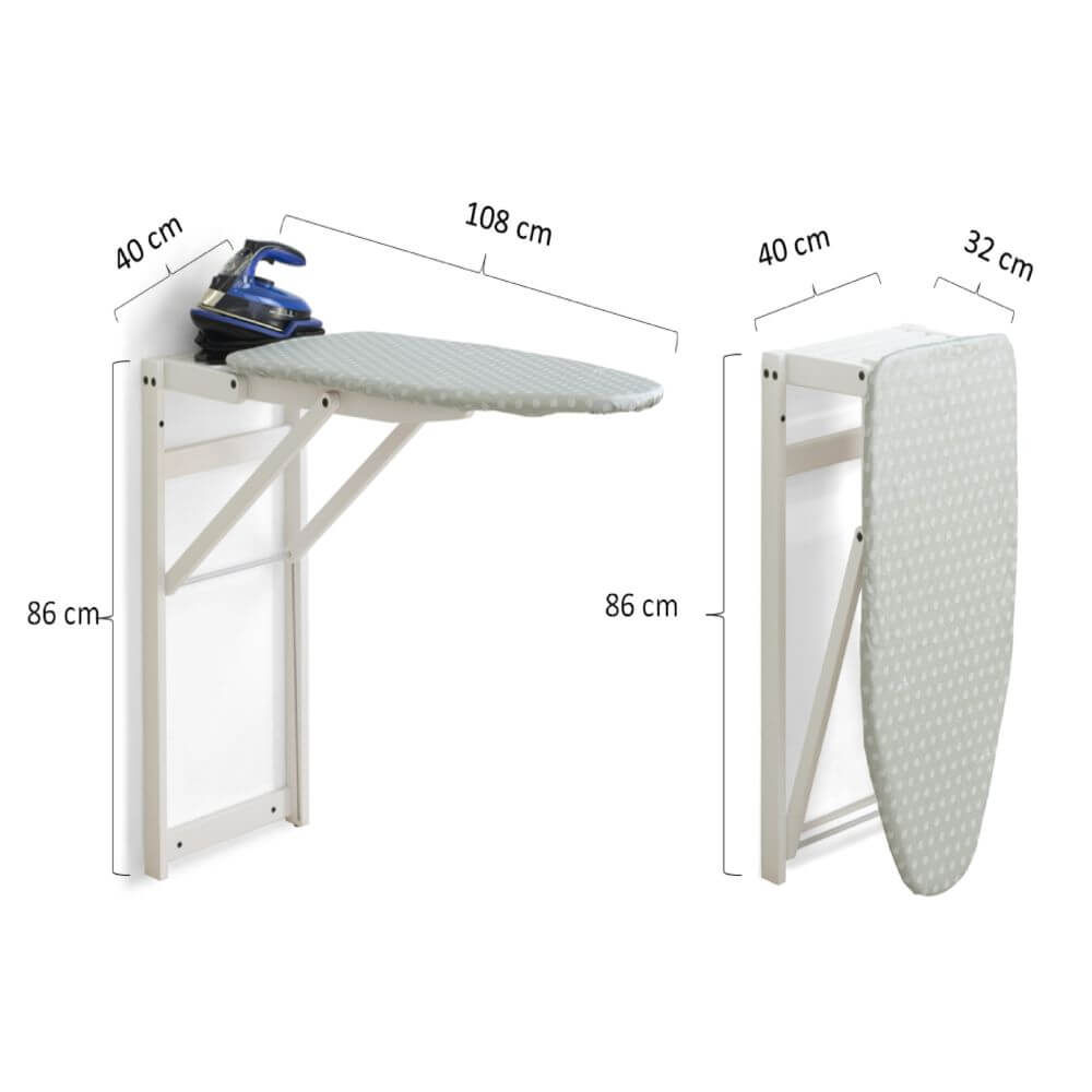 Stirojolly Wall Mounted Ironing Board White - LAUNDRY - Ironing - Soko and Co