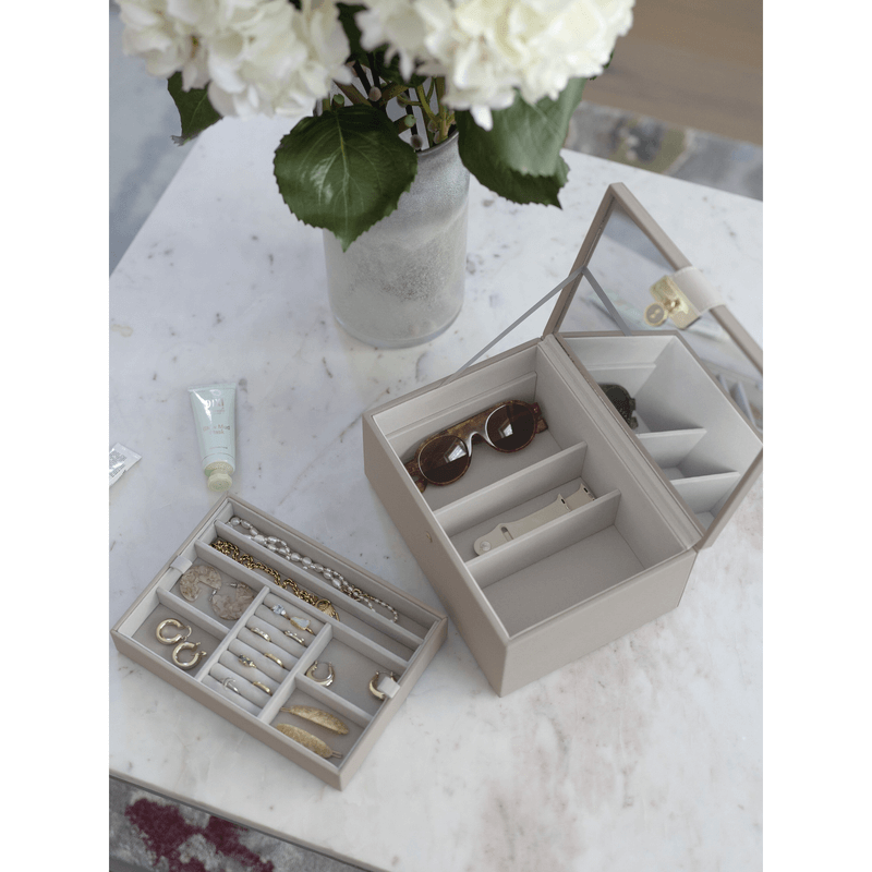 Taupe Classic Two Tone Jewellery Box - WARDROBE - Jewellery Storage - Soko and Co