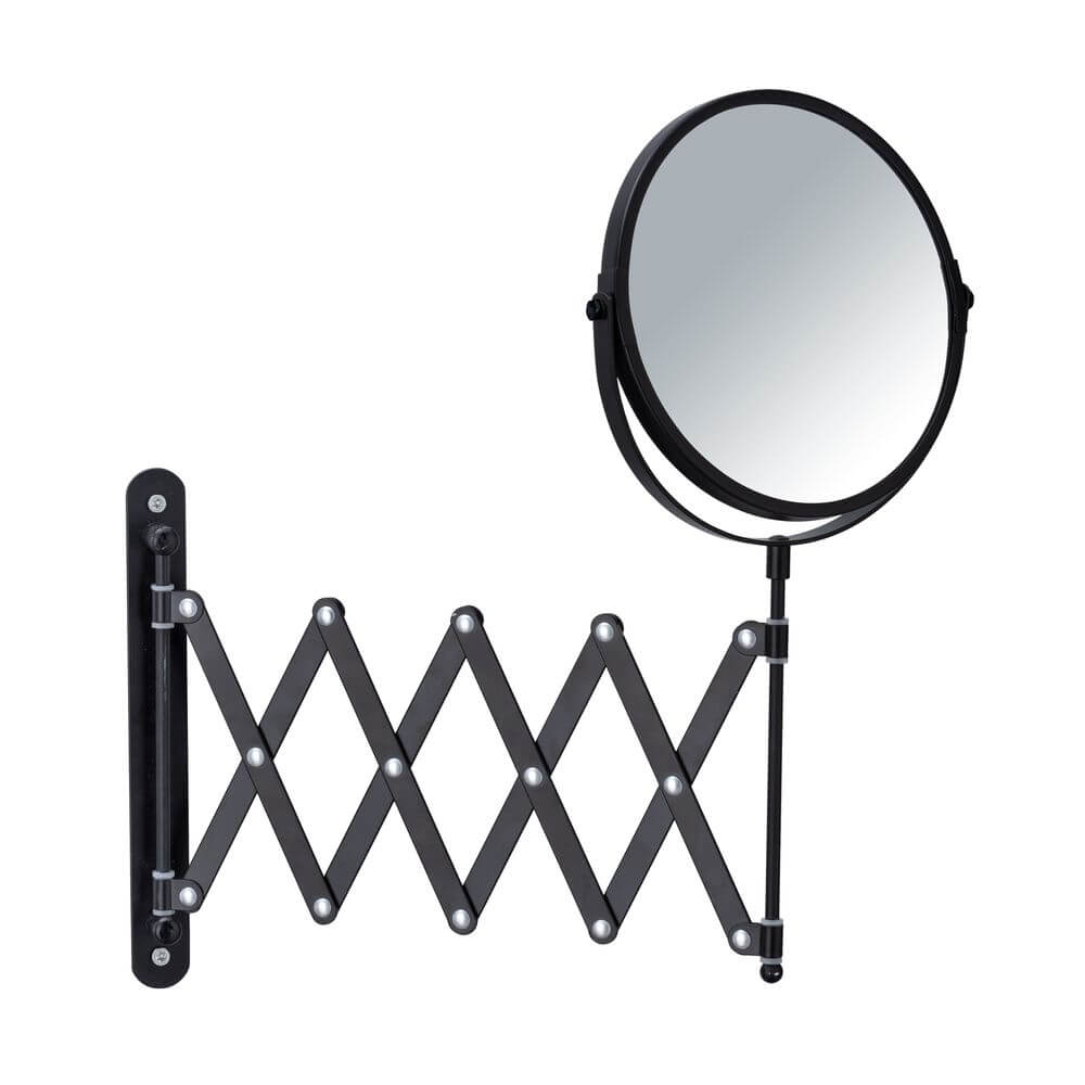 Telescopic Wall Mounted Cosmetic Mirror Black - BATHROOM - Mirrors - Soko and Co