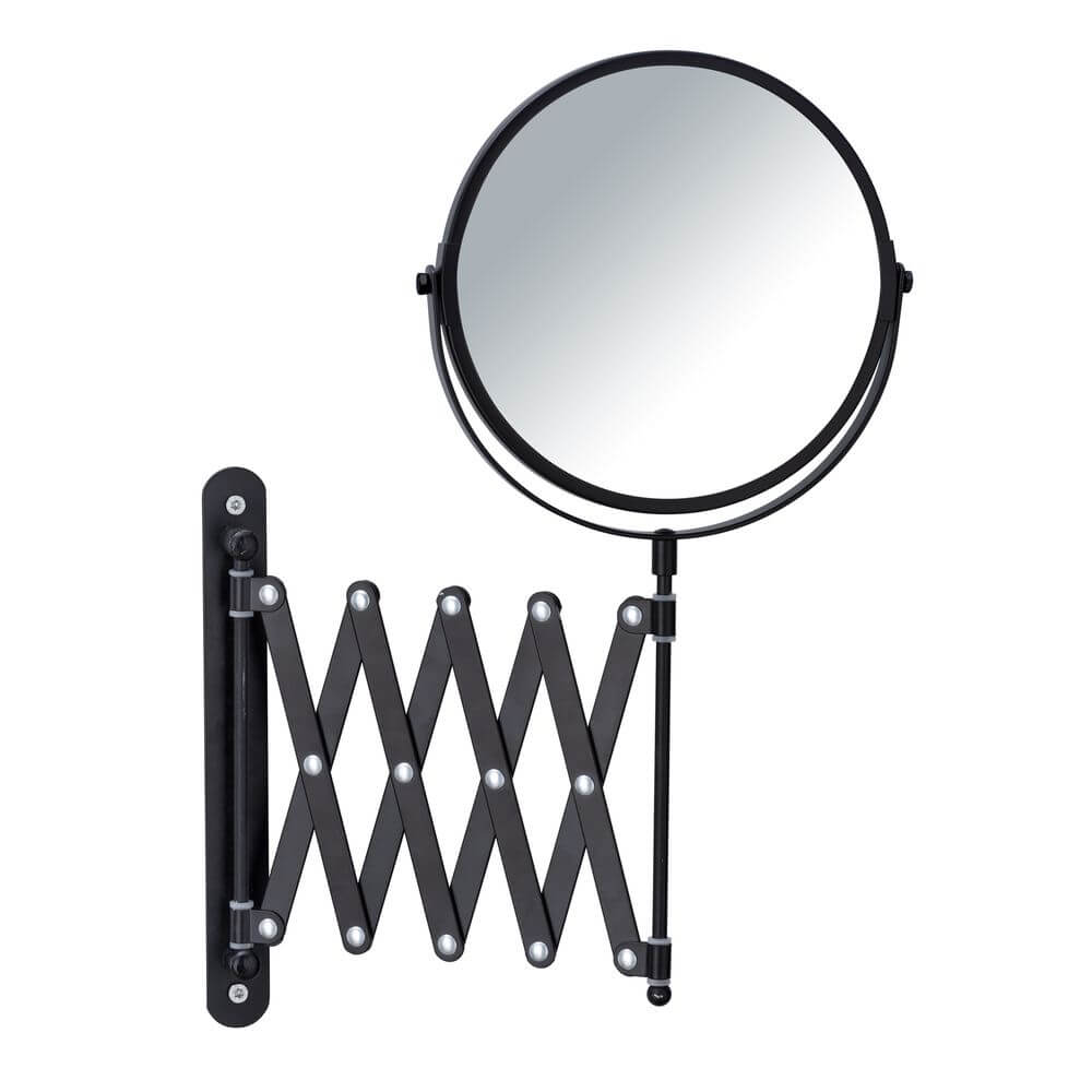 Telescopic Wall Mounted Cosmetic Mirror Black - BATHROOM - Mirrors - Soko and Co