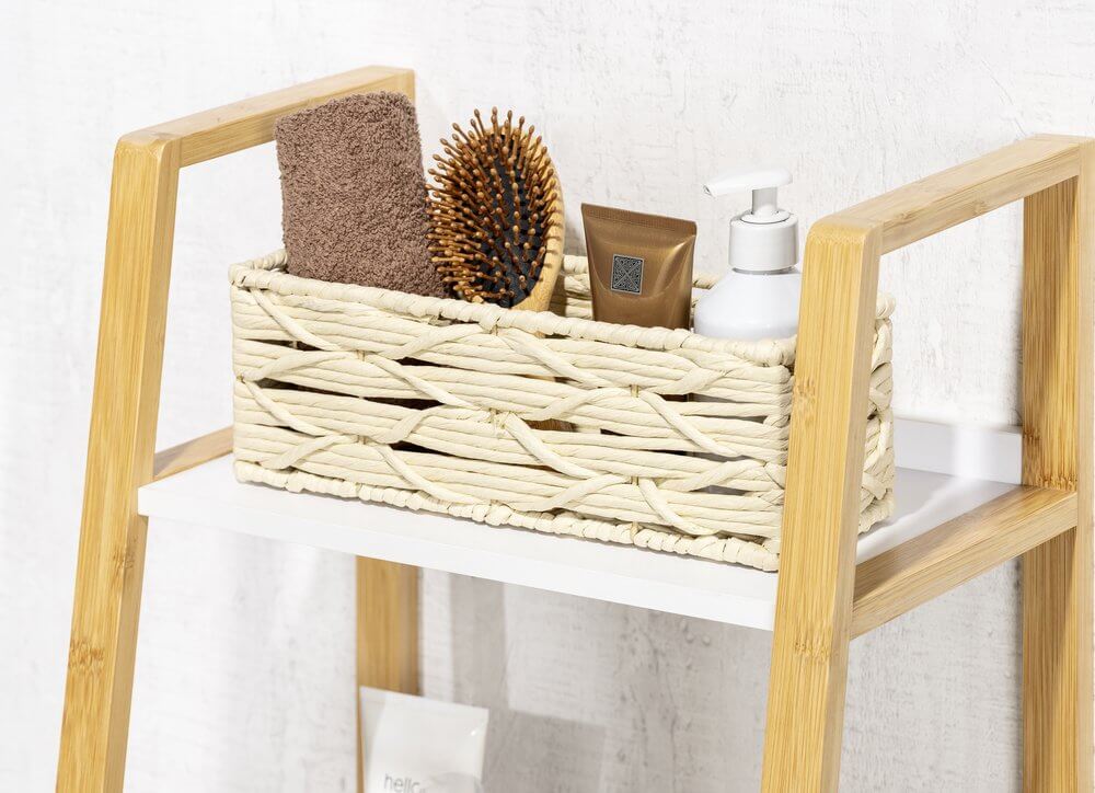 Vabriano Long Woven Storage Box Cream - HOME STORAGE - Baskets and Totes - Soko and Co