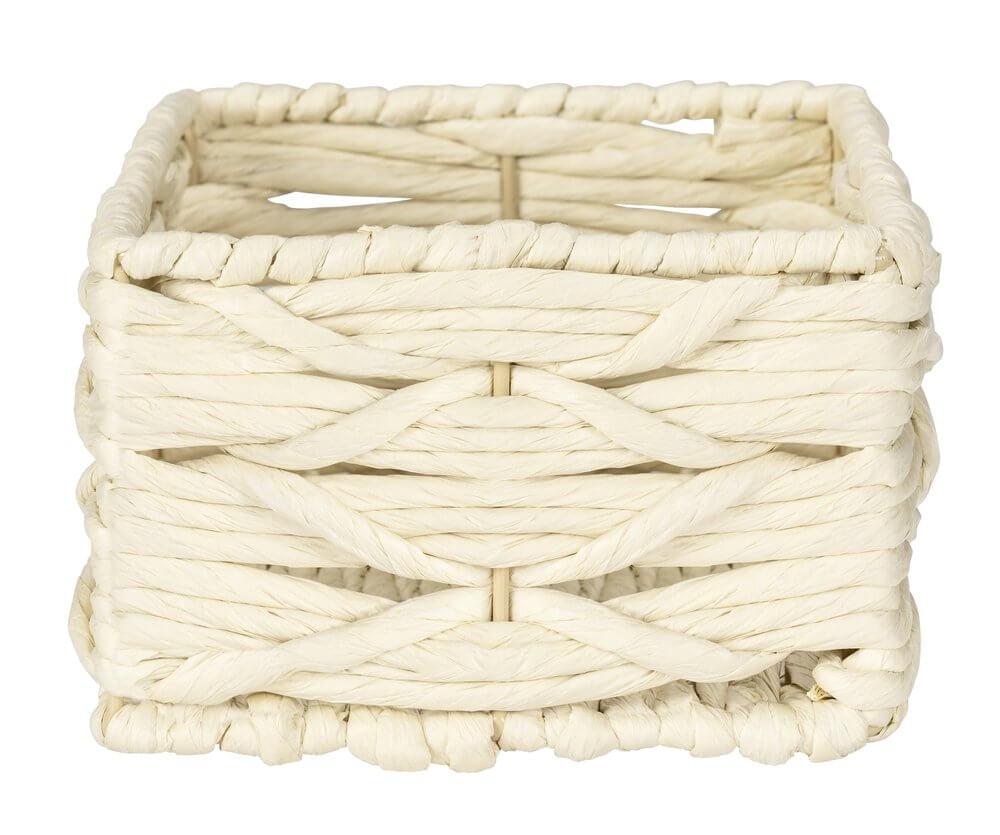 Vabriano Small Woven Storage Box Cream - HOME STORAGE - Baskets and Totes - Soko and Co