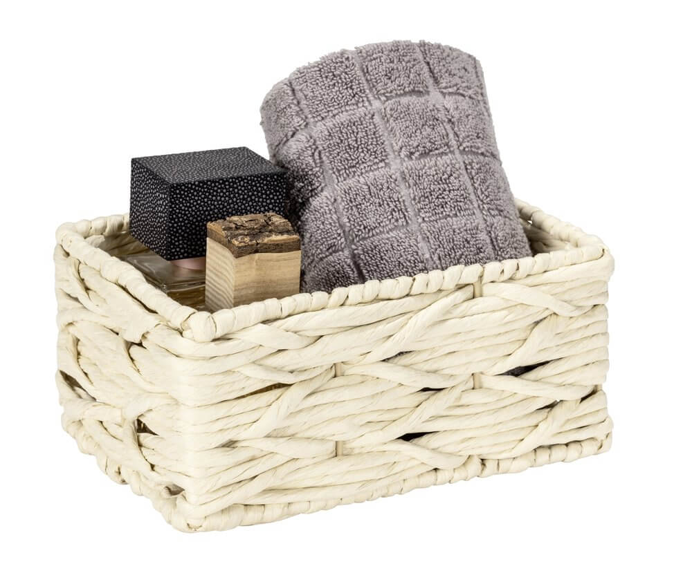 Vabriano Small Woven Storage Box Cream - HOME STORAGE - Baskets and Totes - Soko and Co