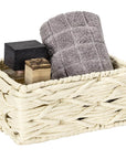 Vabriano Small Woven Storage Box Cream - HOME STORAGE - Baskets and Totes - Soko and Co