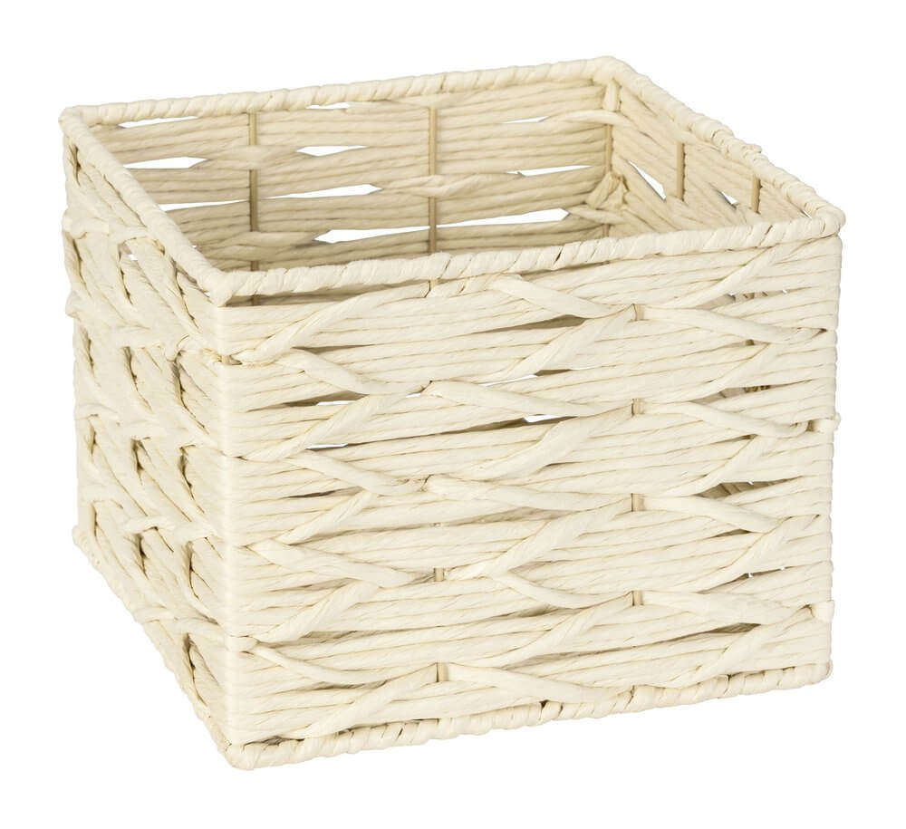 Vabriano Square Woven Storage Box Cream - HOME STORAGE - Baskets and Totes - Soko and Co