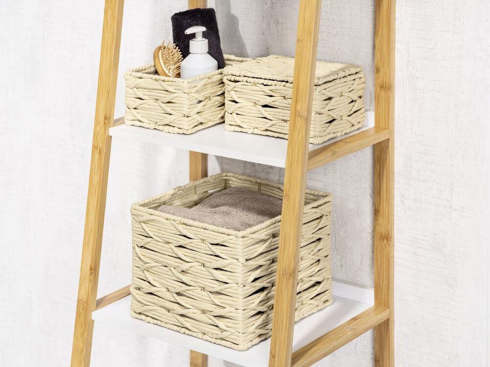 Vabriano Square Woven Storage Box Cream - HOME STORAGE - Baskets and Totes - Soko and Co