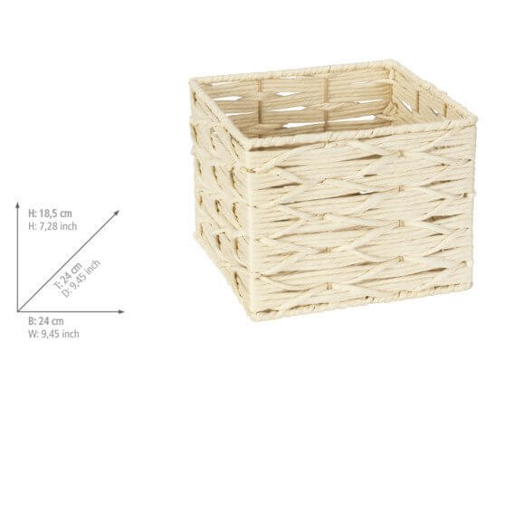 Vabriano Square Woven Storage Box Cream - HOME STORAGE - Baskets and Totes - Soko and Co