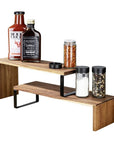 Vali 2 Tier Acacia Wood Kitchen & Pantry Shelf - KITCHEN - Shelves and Racks - Soko and Co