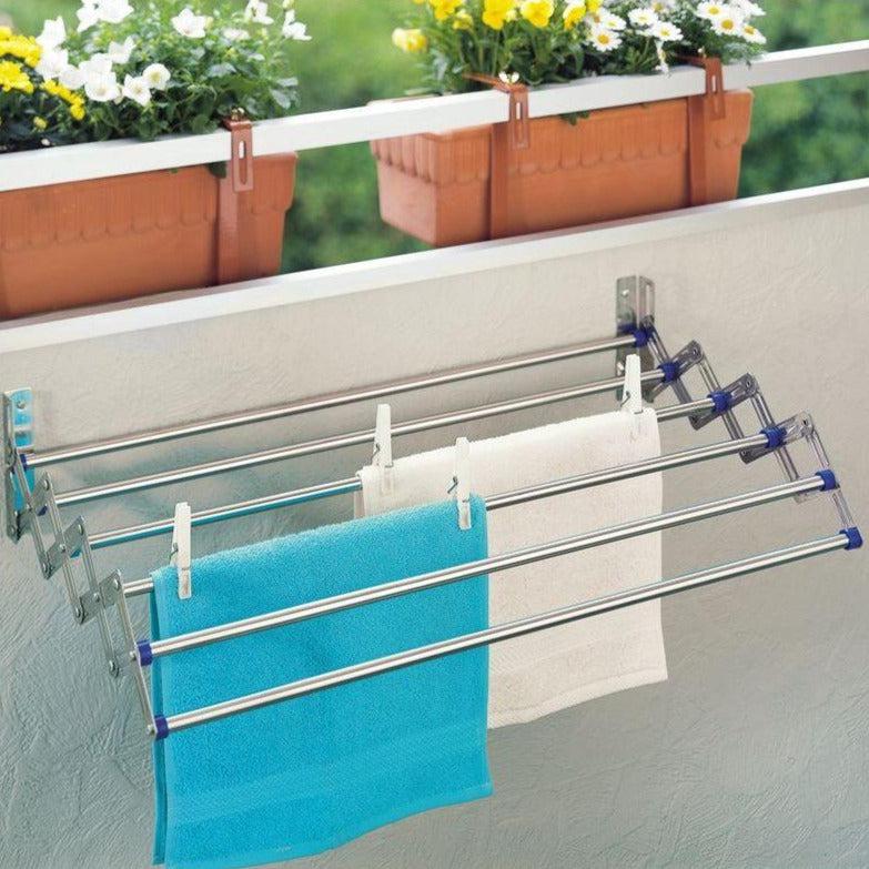 Wall Mounted Stainless Steel Concertina Clothes Airer - LAUNDRY - Airers - Soko and Co