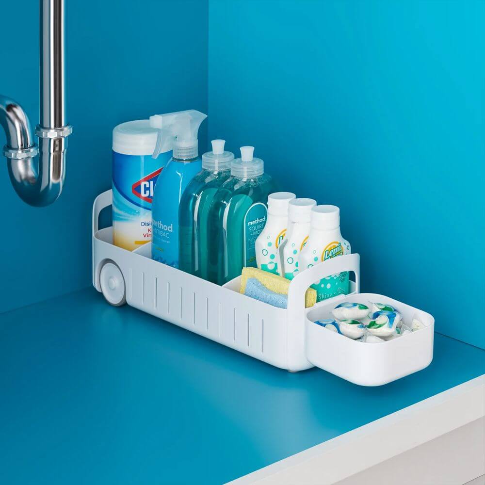 Youcopia RollOut Small Under Sink Caddy White - KITCHEN - Organising Containers - Soko and Co