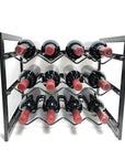 12 Bottle Slim Stackable Wine Rack Matte Black - WINE - Wine Racks - Soko and Co