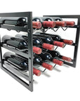 12 Bottle Slim Stackable Wine Rack Matte Black - WINE - Wine Racks - Soko and Co