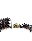 12 Bottle Wide Stackable Wine Rack Matte Black - WINE - Wine Racks - Soko and Co