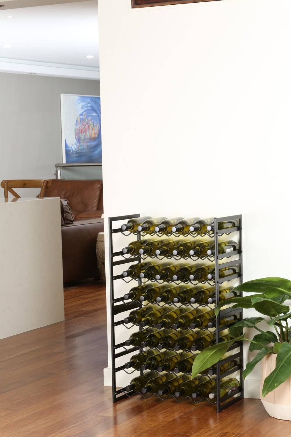 12 Bottle Wide Stackable Wine Rack Matte Black - WINE - Wine Racks - Soko and Co