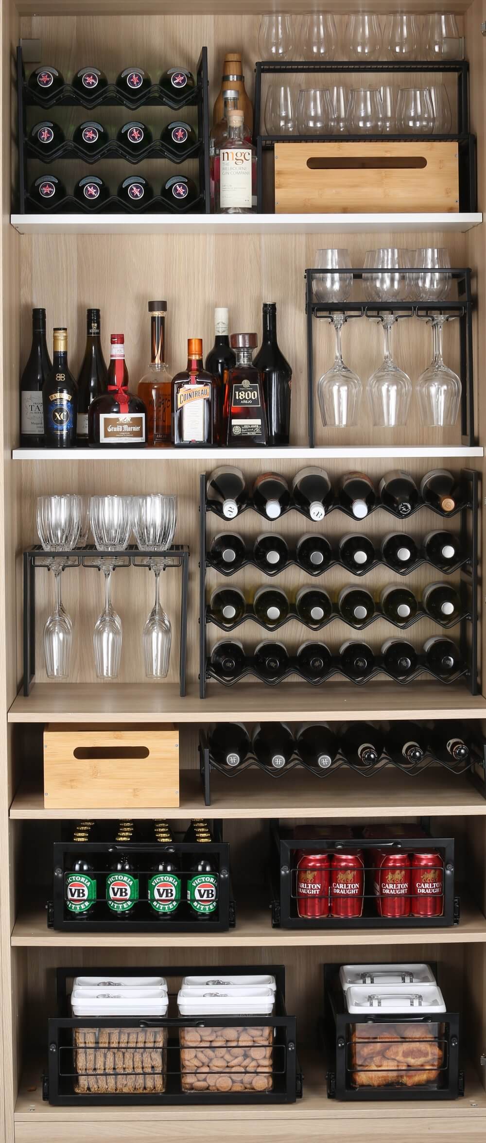 12 Bottle Wide Stackable Wine Rack Matte Black - WINE - Wine Racks - Soko and Co