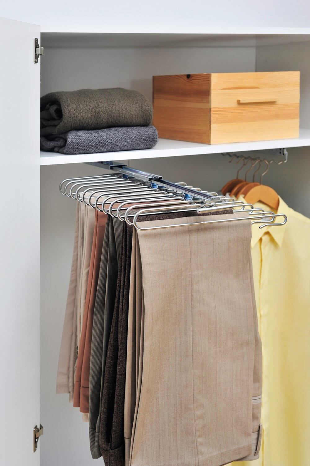 12 Rail Pull Out Wardrobe Pant Rack - WARDROBE - Storage - Soko and Co