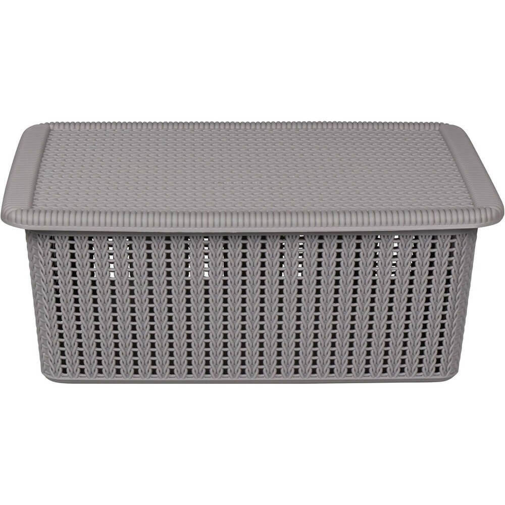 12L Knitted Storage Box Grey - HOME STORAGE - Plastic Boxes - Soko and Co