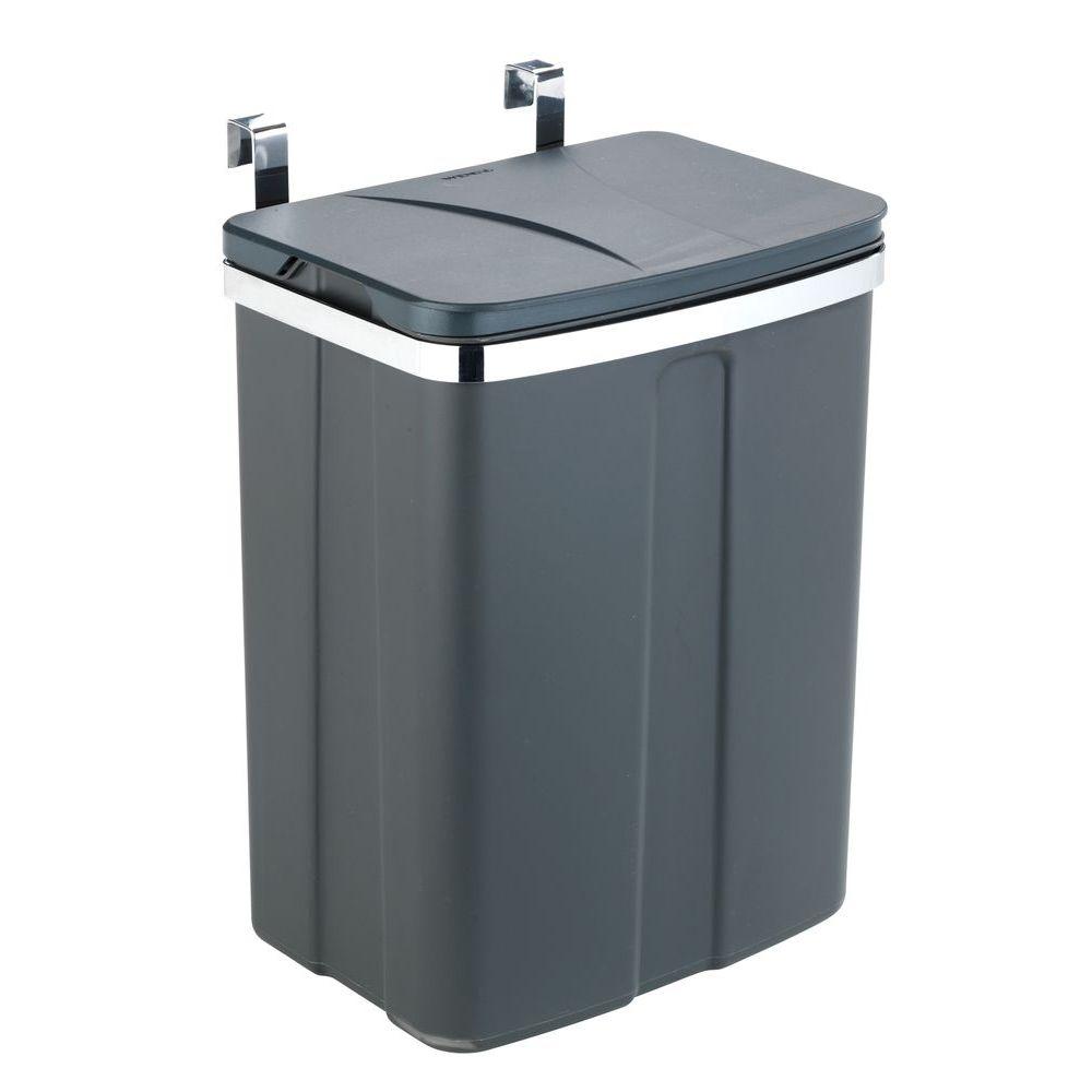 12L Over Cabinet Door Kitchen Rubbish Bin Grey - KITCHEN - Bins - Soko and Co