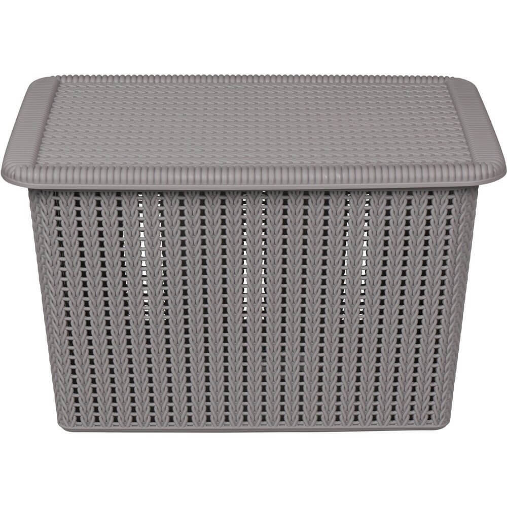 15L Knitted Storage Box Grey - HOME STORAGE - Plastic Boxes - Soko and Co