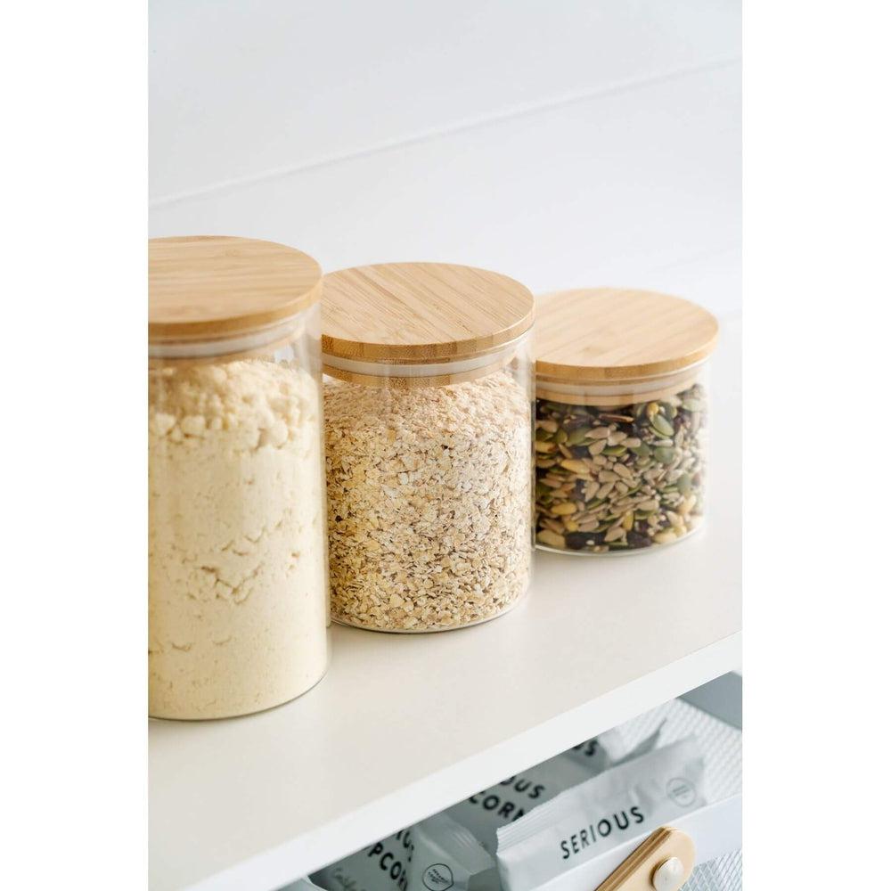 1.25L Round Glass Pantry Container with Bamboo Lid - KITCHEN - Food Containers - Soko and Co