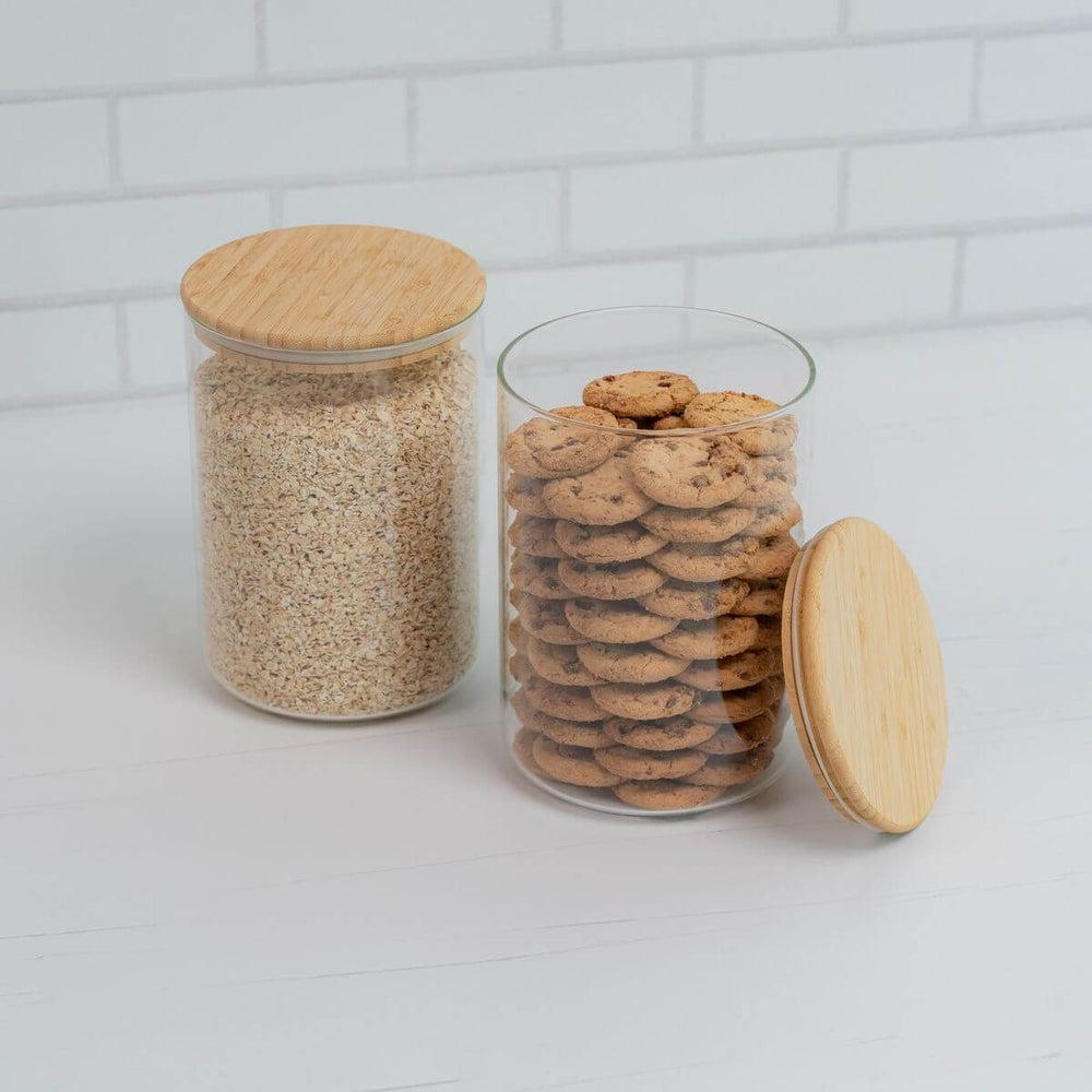 1.5L Round Glass Pantry Container with Bamboo Lid - KITCHEN - Food Containers - Soko and Co