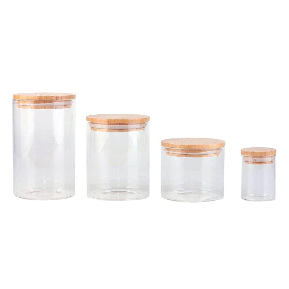 1L Round Glass Pantry Container with Bamboo Lid - KITCHEN - Food Containers - Soko and Co