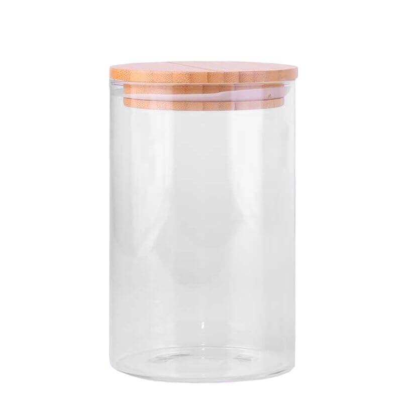 1L Round Glass Pantry Container with Bamboo Lid - KITCHEN - Food Containers - Soko and Co