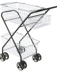 2 Tier All Purpose Laundry Basket Trolley Black & White - LAUNDRY - Baskets and Trolleys - Soko and Co