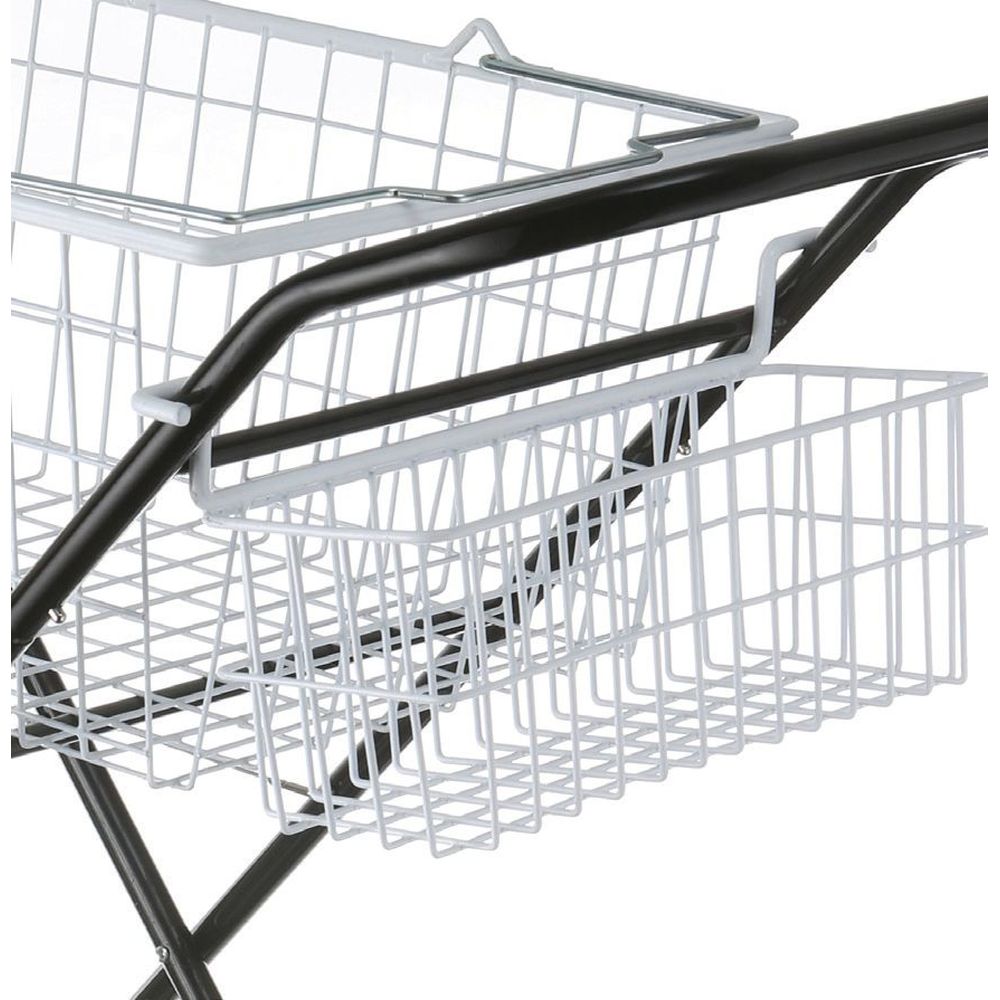 2 Tier All Purpose Laundry Basket Trolley Black & White - LAUNDRY - Baskets and Trolleys - Soko and Co