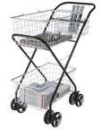 2 Tier All Purpose Laundry Basket Trolley Black & White - LAUNDRY - Baskets and Trolleys - Soko and Co