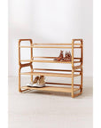 2 Tier Bamboo Shoe Rack - WARDROBE - Shoe Storage - Soko and Co