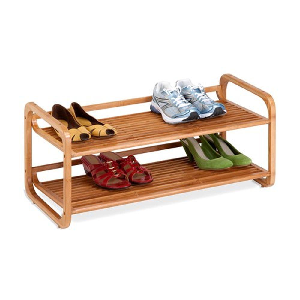 2 Tier Bamboo Shoe Rack - WARDROBE - Shoe Storage - Soko and Co