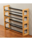 2 Tier Expandable Bamboo Shoe Rack Black - WARDROBE - Shoe Storage - Soko and Co