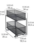 2 Tier Mesh Pull Out Pantry Drawer Black - KITCHEN - Shelves and Racks - Soko and Co