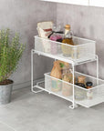 2 Tier Mesh Pull Out Pantry Drawer White - KITCHEN - Shelves and Racks - Soko and Co