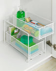 2 Tier Mesh Pull Out Pantry Drawer White - KITCHEN - Shelves and Racks - Soko and Co