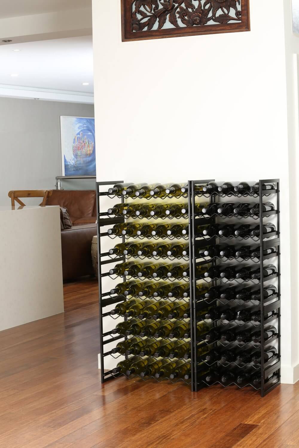 24 Bottle Wide Stackable Wine Rack Matte Black - WINE - Wine Racks - Soko and Co