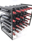 24 Bottle Wide Stackable Wine Rack Matte Black - WINE - Wine Racks - Soko and Co