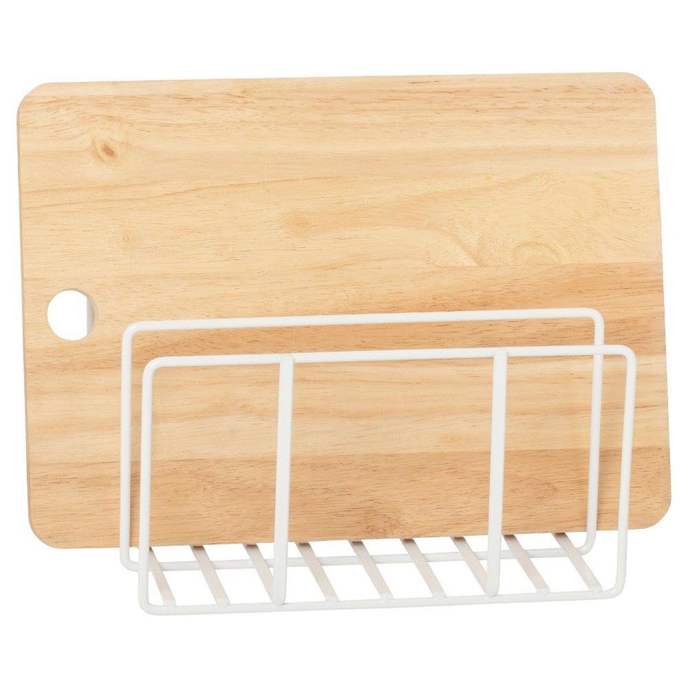 3 Section Wide Chopping Board Holder White - KITCHEN - Shelves and Racks - Soko and Co